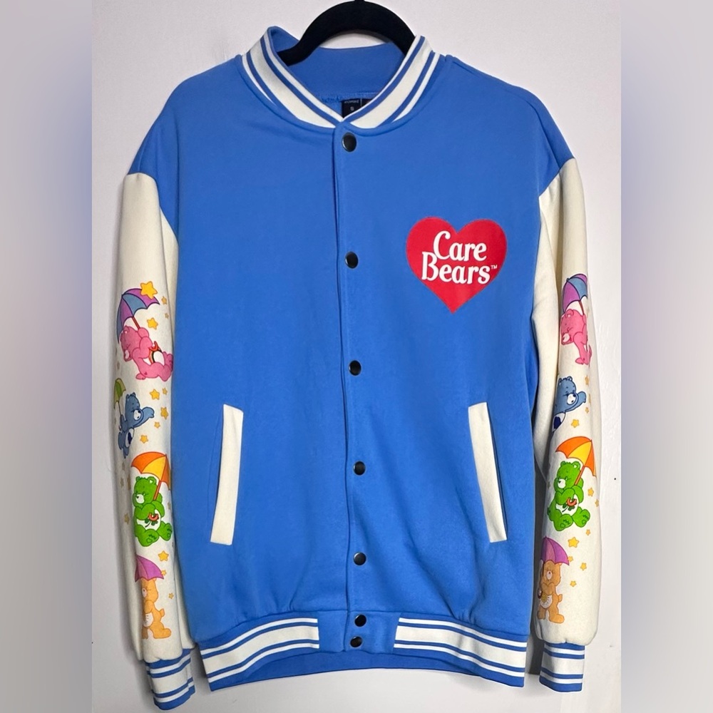 Care Bears Blue Varsity Jacket. Men’s Small